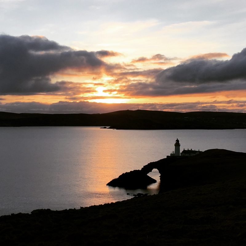 Lighthouse on the island of Bressay, Shetland. The Travelling Bookbinder