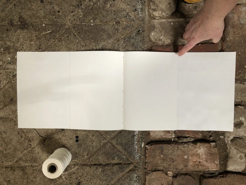 Make ina journal - step fifteen - mark where to fold cover