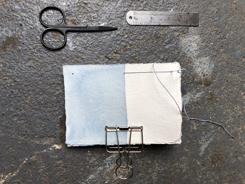 Make a stab binding with The Travelling Bookbinder - Close up of wrap around