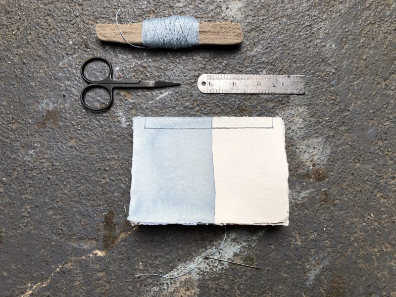 Make a stab binding with The Travelling Bookbinder - Tie off