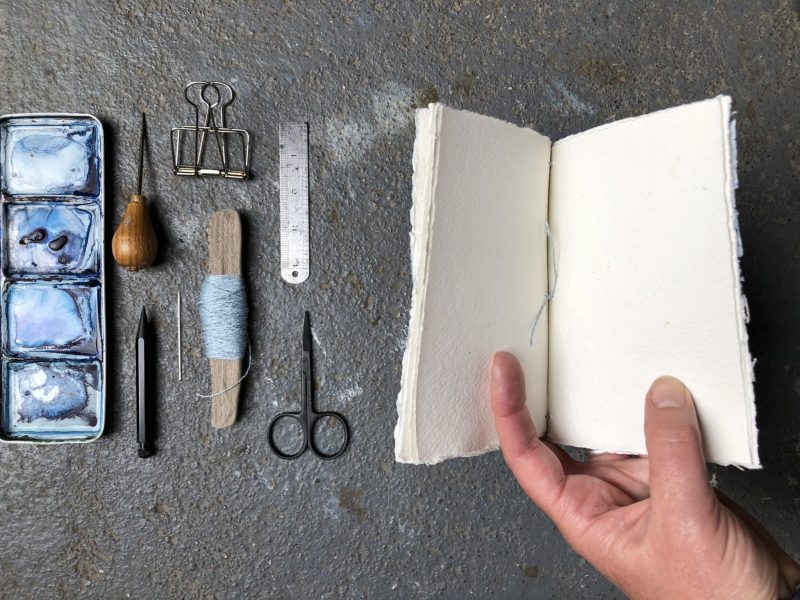 Make a stab binding with The Travelling Bookbinder - Reunite with tail