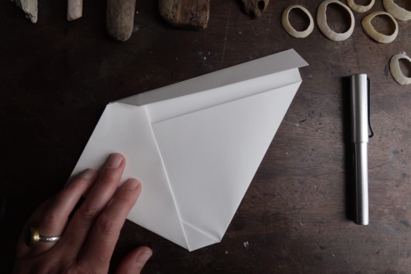 The Travelling Bookbinder: Mailart Origami Envelope. Tuck side under triangle