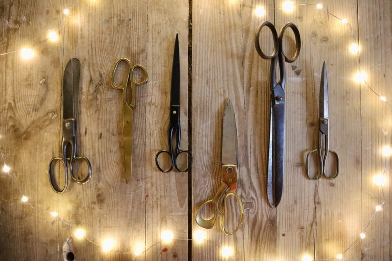 Scissors for WrapLove: A large pair for cutting big sheets and a smaller pair for ribbon and string