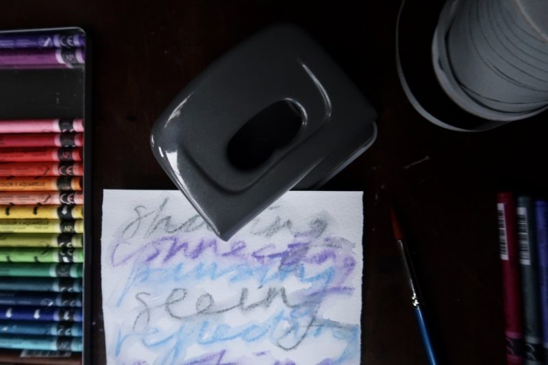 The Travelling Bookbinder: Thank You Scroll: Hole punch time