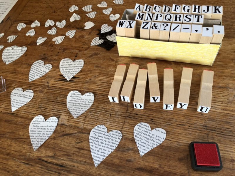 The Travelling Bookbinder: Heart Confetti: Alphabet stamps