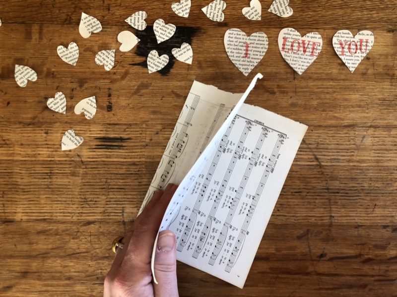 The Travelling Bookbinder: Heart Confetti: First fold of the envelope