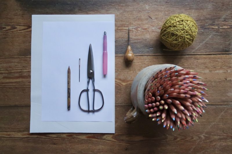 The Travelling Bookbinder: StAnza Bookart: Shades of Spring. Image of all the things you'll need for this project