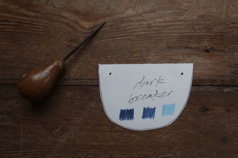 The Travelling Bookbinder: StAnza Bookart: Shades of Spring. Make holes with an awl or needle