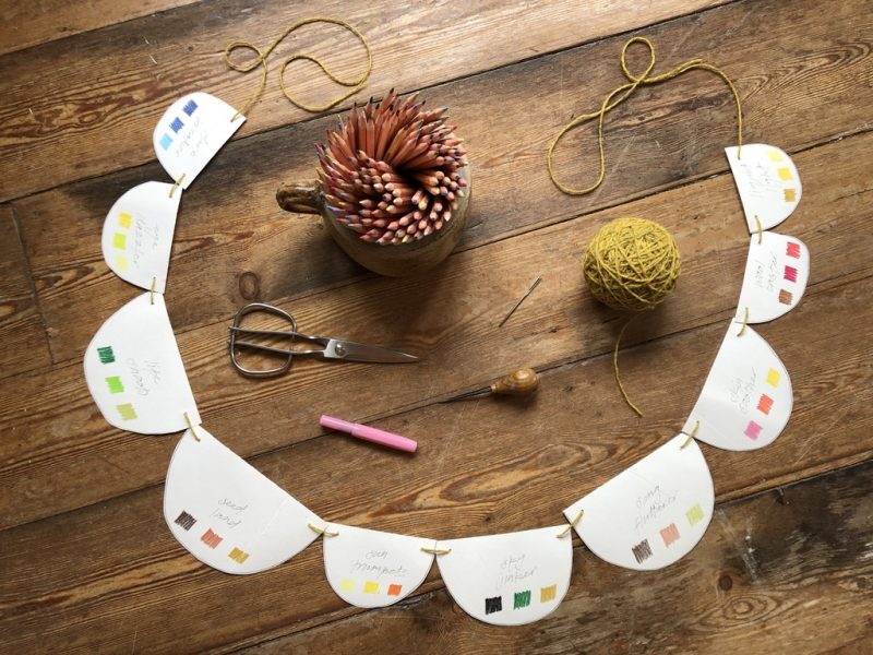 The Travelling Bookbinder: StAnza Bookart: Shades of Spring. Poetry garland