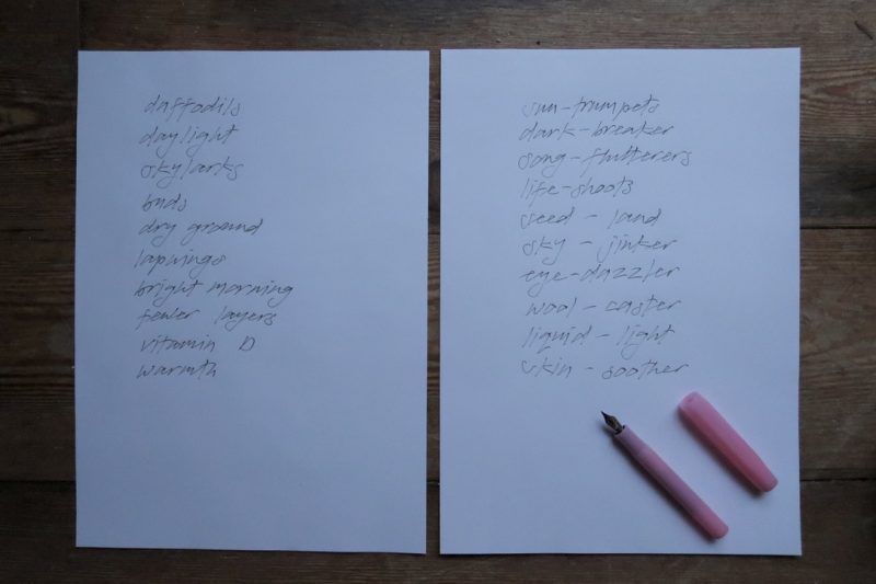 The Travelling Bookbinder: StAnza Bookart: Shades of Spring. Come up with a kenning for each of your words