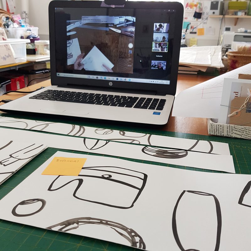 The Travelling Bookbinder - Gathering Bookart Retreat - Review by Cat Rowe. Action shot!