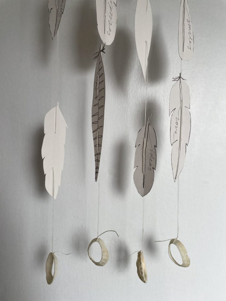 The Travelling Bookbinder: Bookart project: Twelve Gifts: Hang in a warm place so the feathers dance