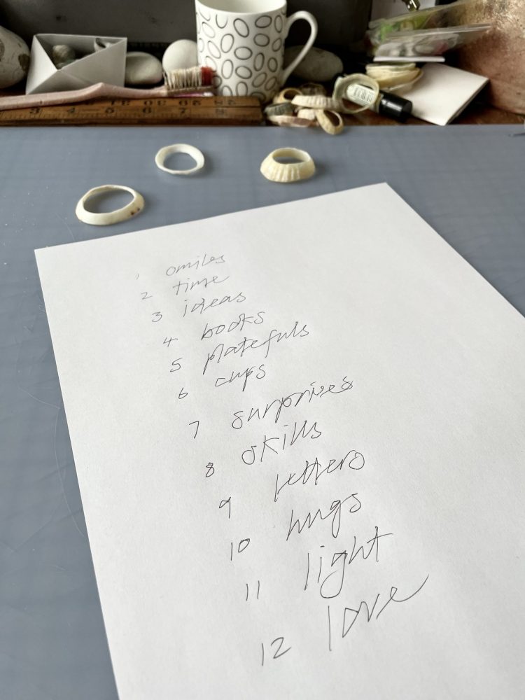 The Travelling Bookbinder: Bookart project: Twelve Gifts: Write list of gifts