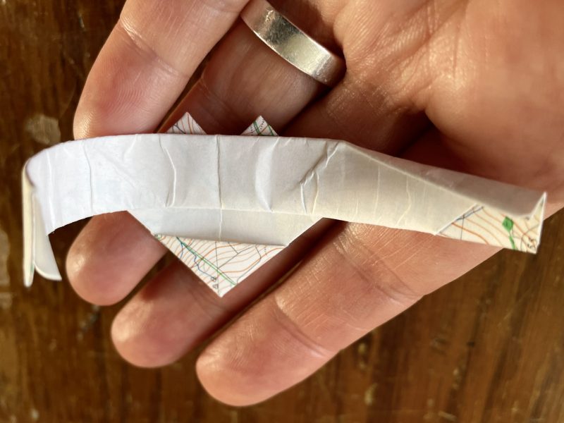 The Travelling Bookbinder: Origami Heart Ring: Fold top right edge to narrow