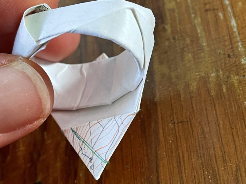 The Travelling Bookbinder: Origami Heart Ring: Ease one end into the other