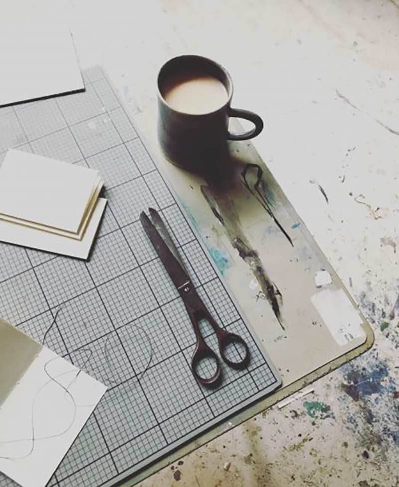 Scissors and coffee