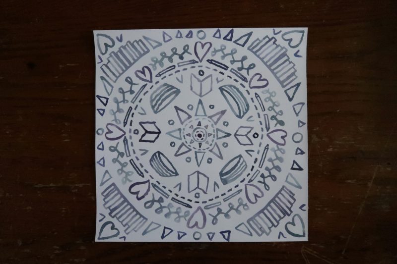 The Travelling Bookbinder: Make a MapLove Compass Mandala: Finished side