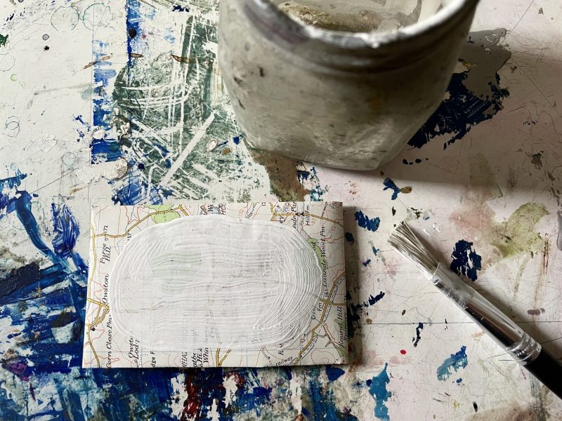 The Travelling Bookbinder: How to: Write a Love Letter: Add gesso for the address