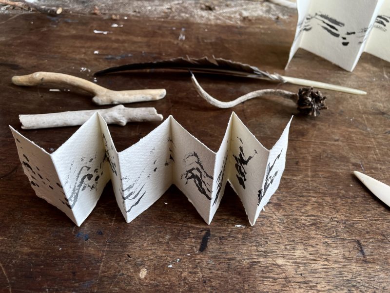 The Travelling Bookbinder: How to Record Sound: Inspired by Cornell Lab's Merlin app: Tall and narrow eight fold