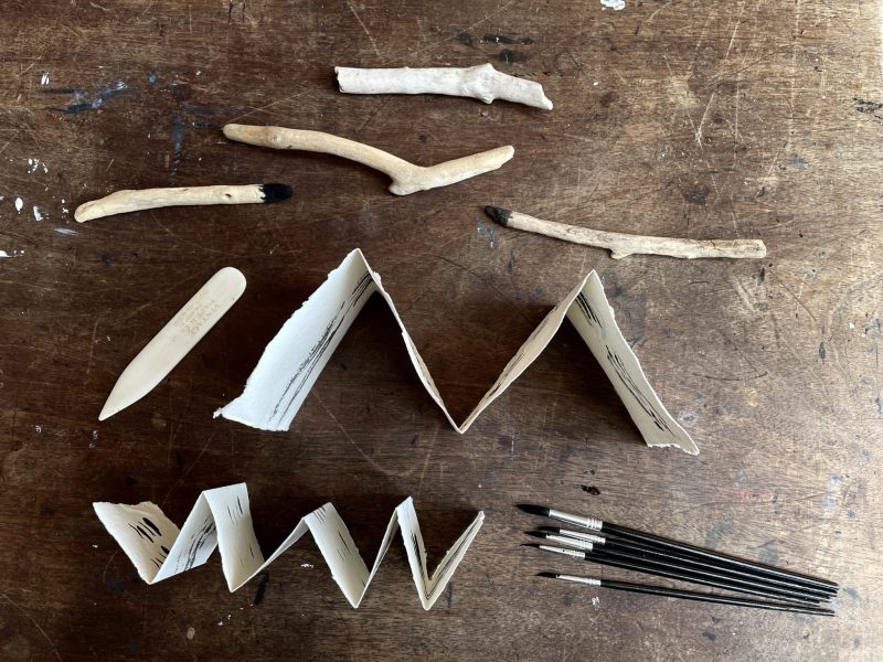 The Travelling Bookbinder: How to Record Sound: Inspired by Cornell Lab's Merlin app: Two contrasting folds