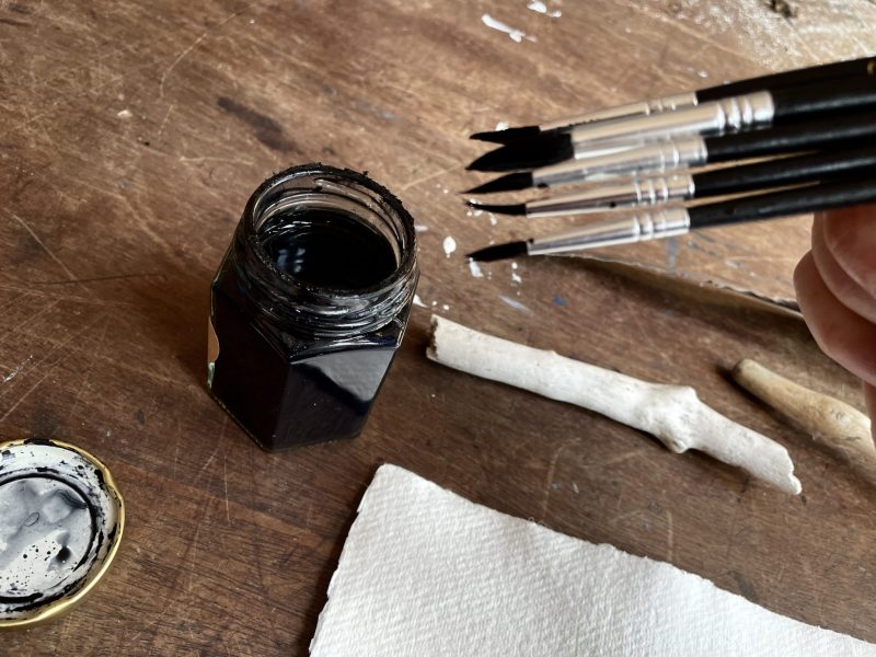 The Travelling Bookbinder: How to Record Sound: Inspired by Cornell Lab's Merlin app: Dipping in ink