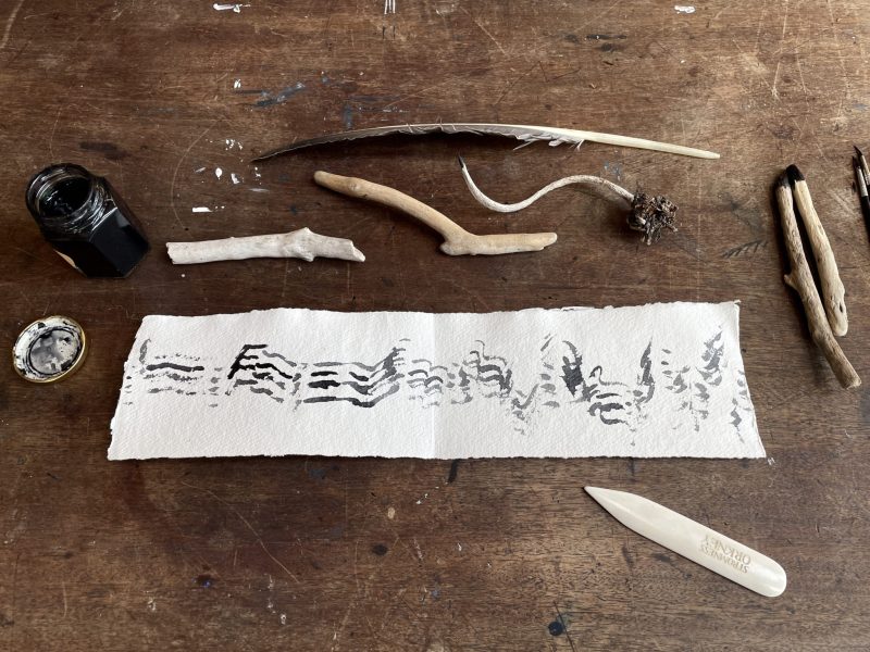 The Travelling Bookbinder: How to Record Sound: Inspired by Cornell Lab's Merlin app: First strip ready to fold