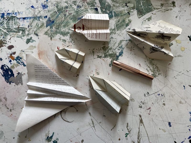 The Travelling Bookbinder: How to fold a paper aeroplane: A MapLove taster project: Finished fleet