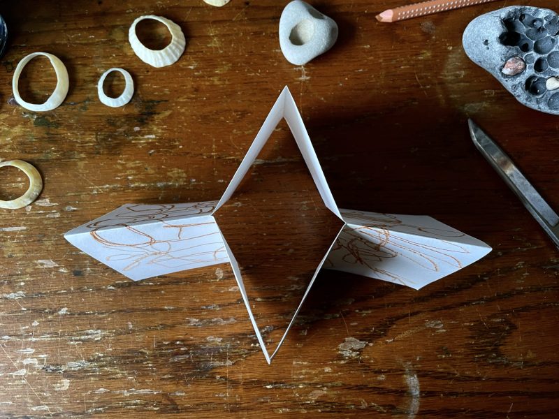 The Travelling Bookbinder: How to: Draw a 360 degrees map: Push ends into centre