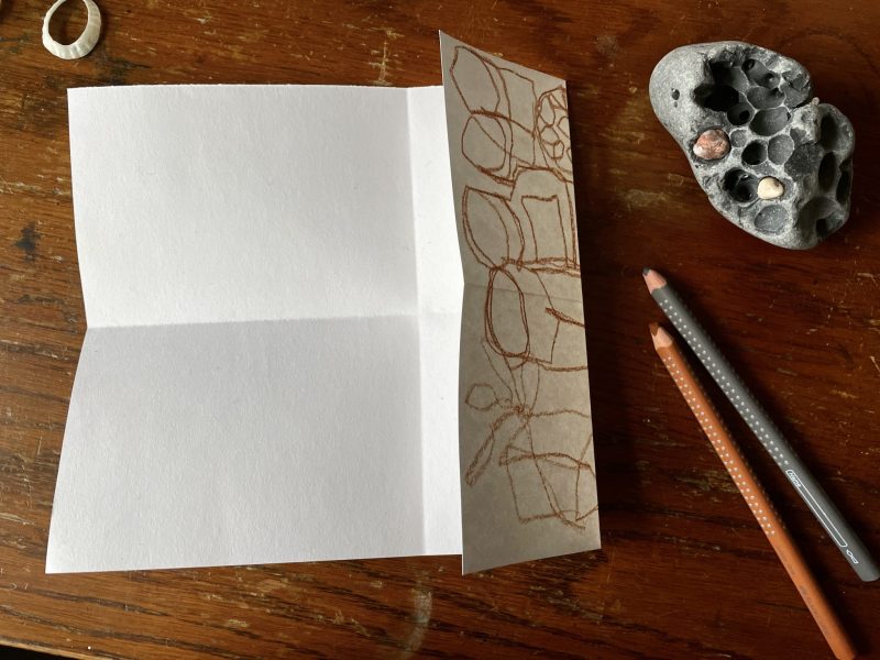 The Travelling Bookbinder: How to: Draw a 360 degrees map: Short end into the middle