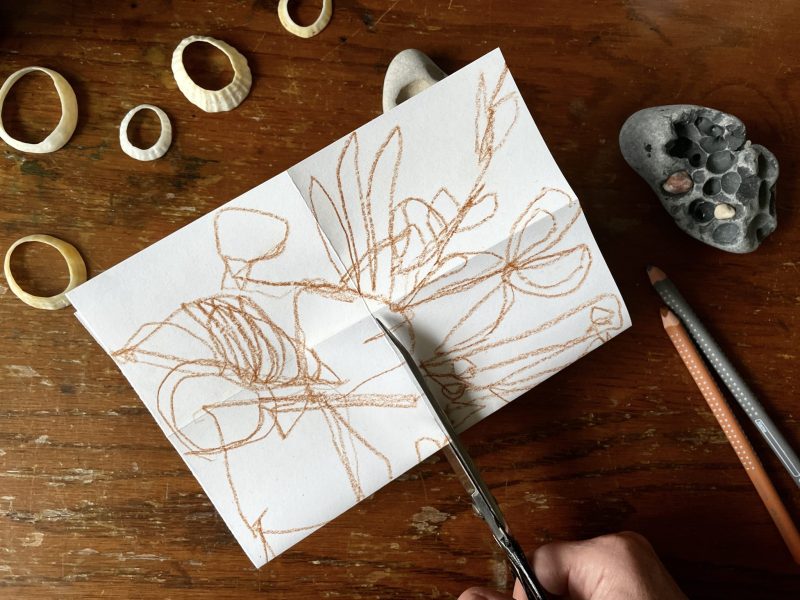 The Travelling Bookbinder: How to: Draw a 360 degrees map: Cut from the crease