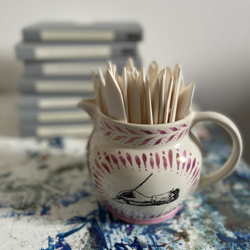 The Travelling Bookbinder: 2024 preview: Booklover's Bath: Persephone Books: Sussex Lustreware