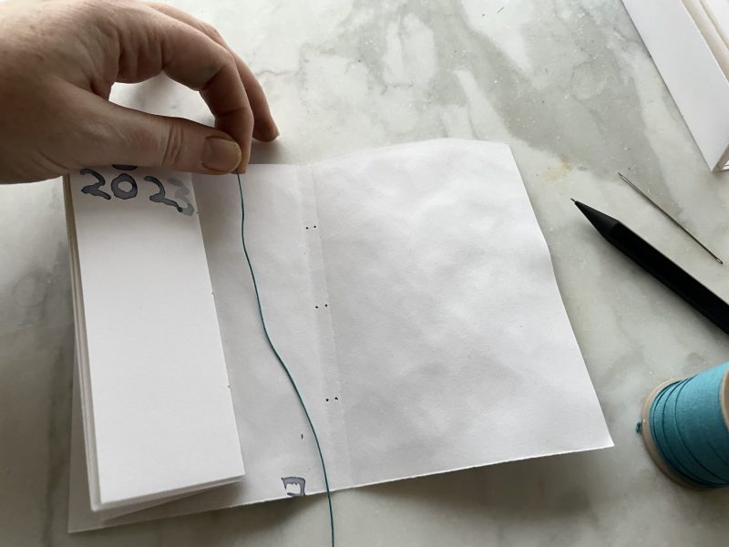 The Travelling Bookbinder: How to: Make a notebook: Measure thread