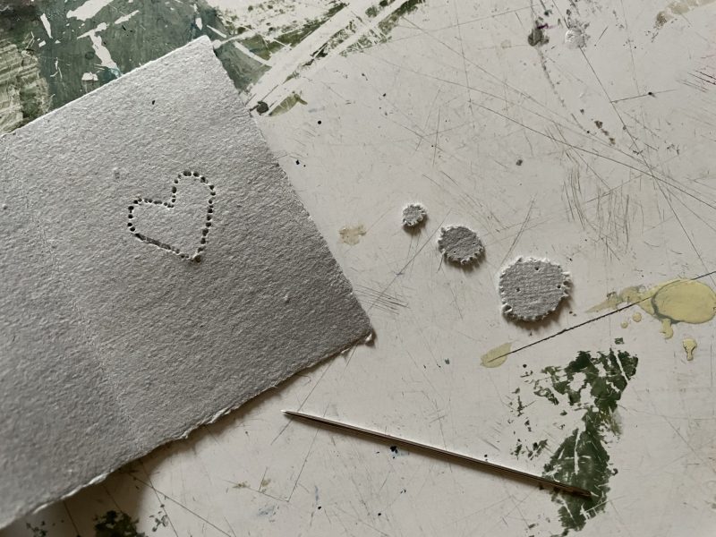 The Travelling Bookbinder: How-to: Make a January Tunnel Book: Heart pricked